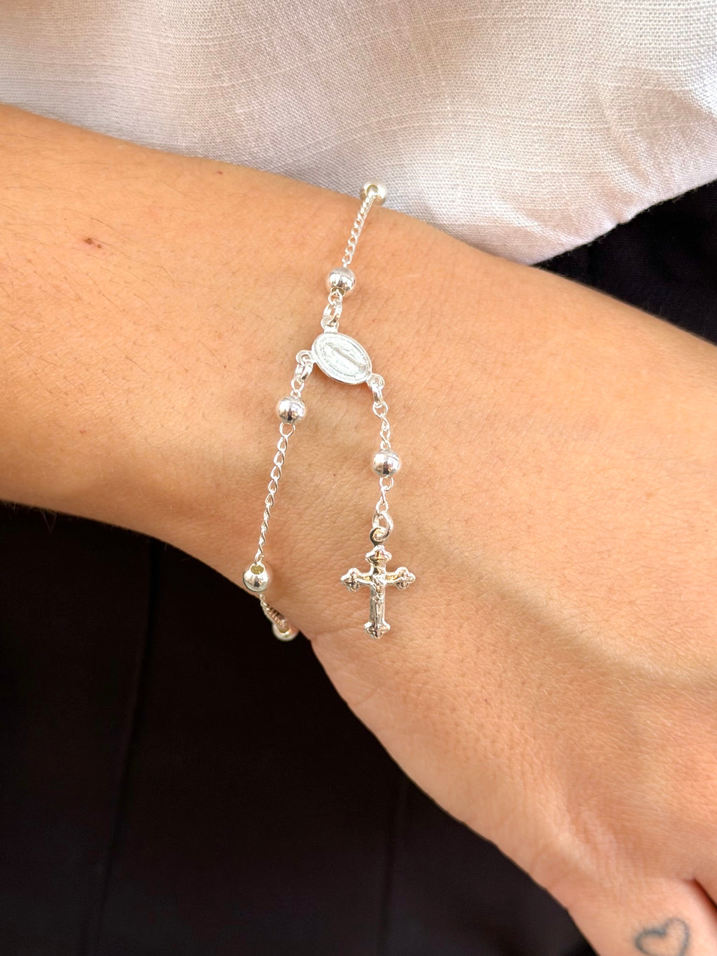 Pulseira terço Nossa Senhora Aparecida e Cruz