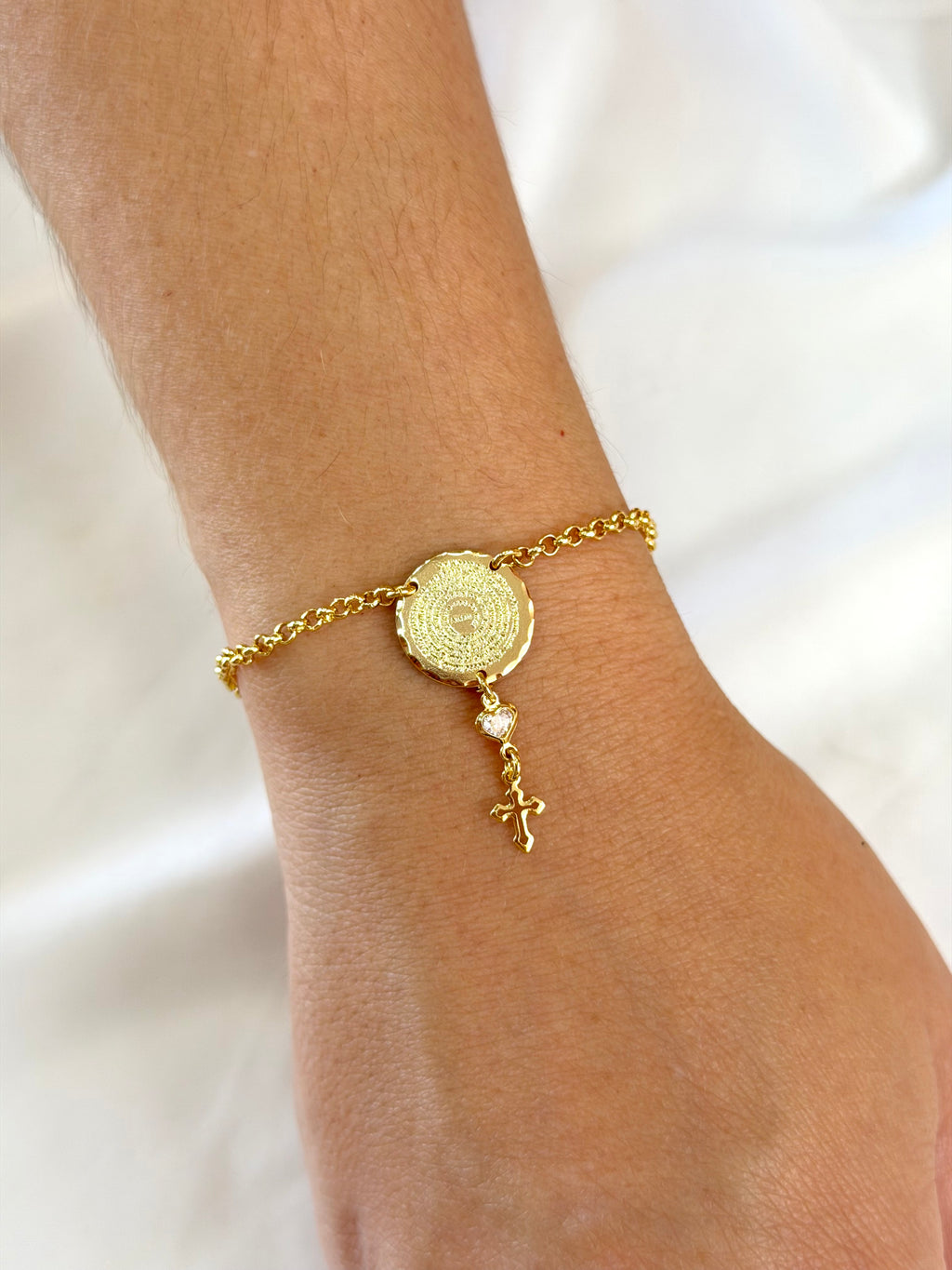 Pulseira oração Pai Nosso e cruz
