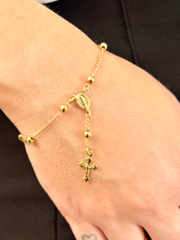 Pulseira terço Nossa Senhora Aparecida e cruz