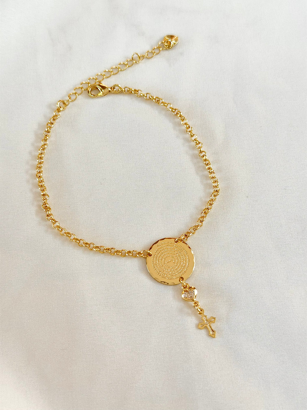Pulseira oração Pai Nosso e cruz