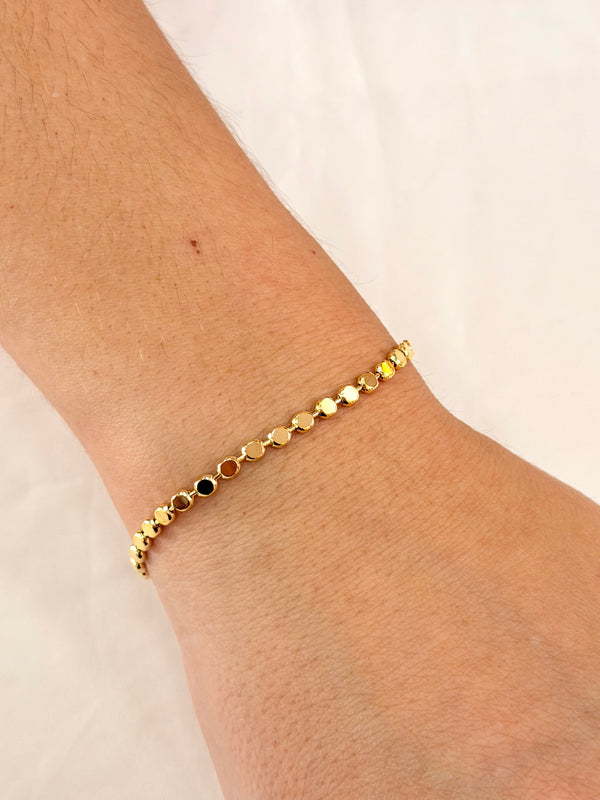 Pulseira bolinhas achatadas