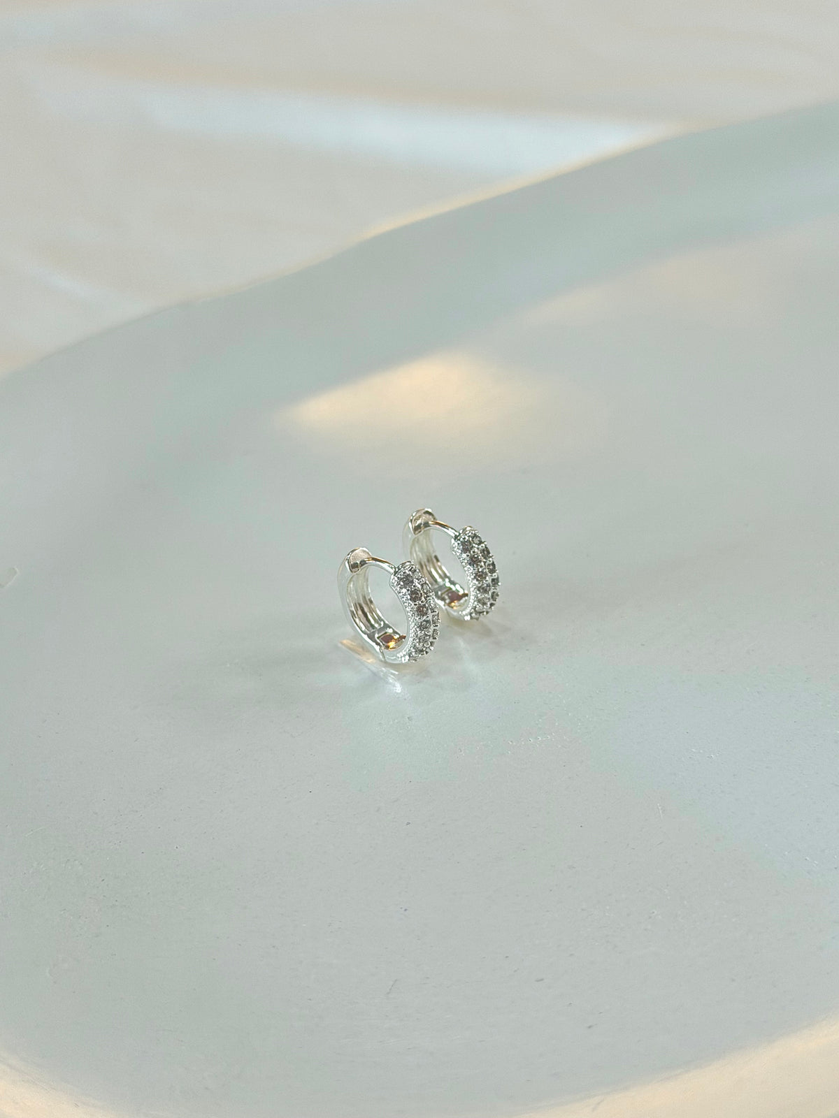 Argola duas fileiras cravejadas zircônias M