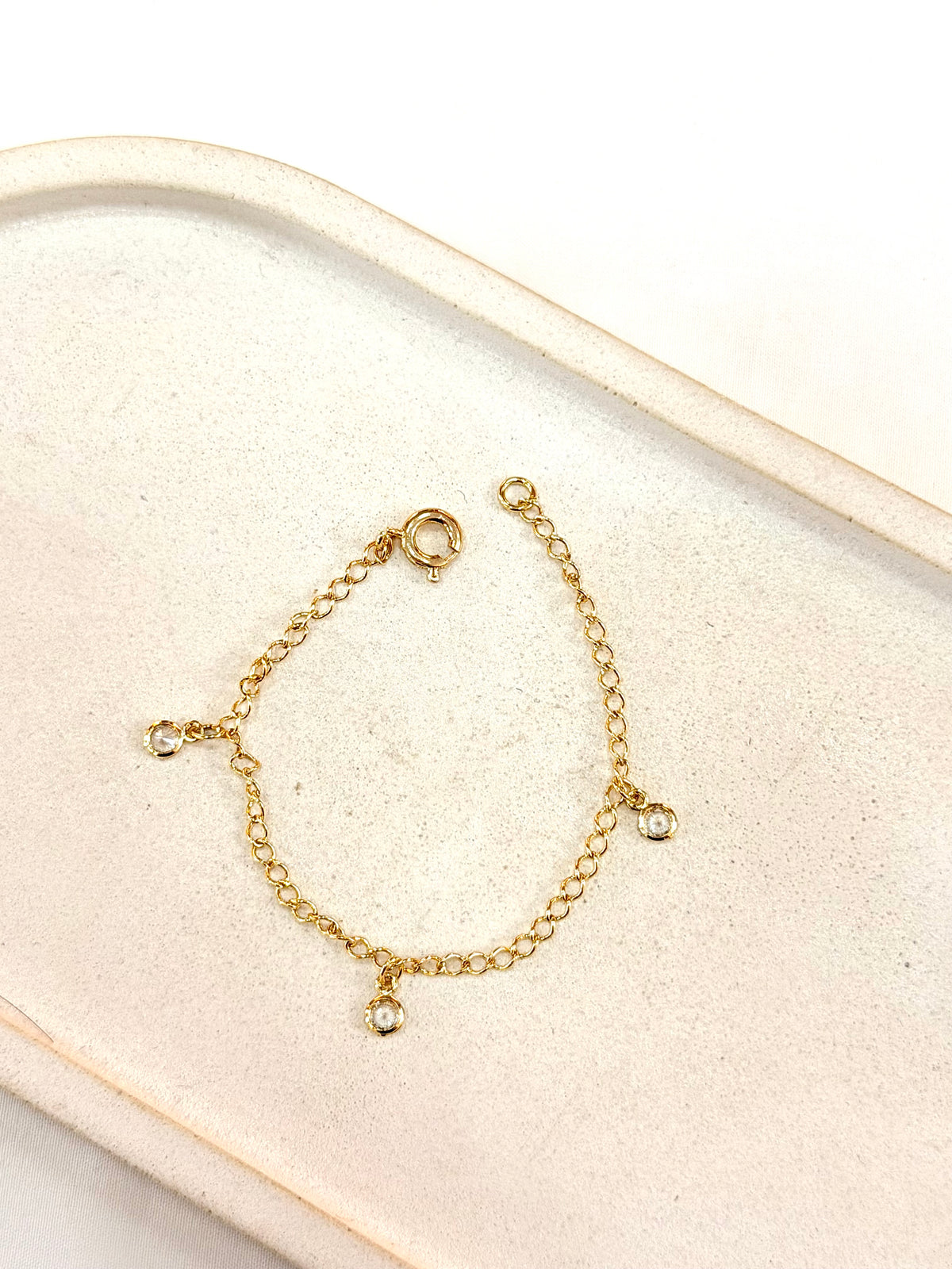 Pulseira infantil três cristais
