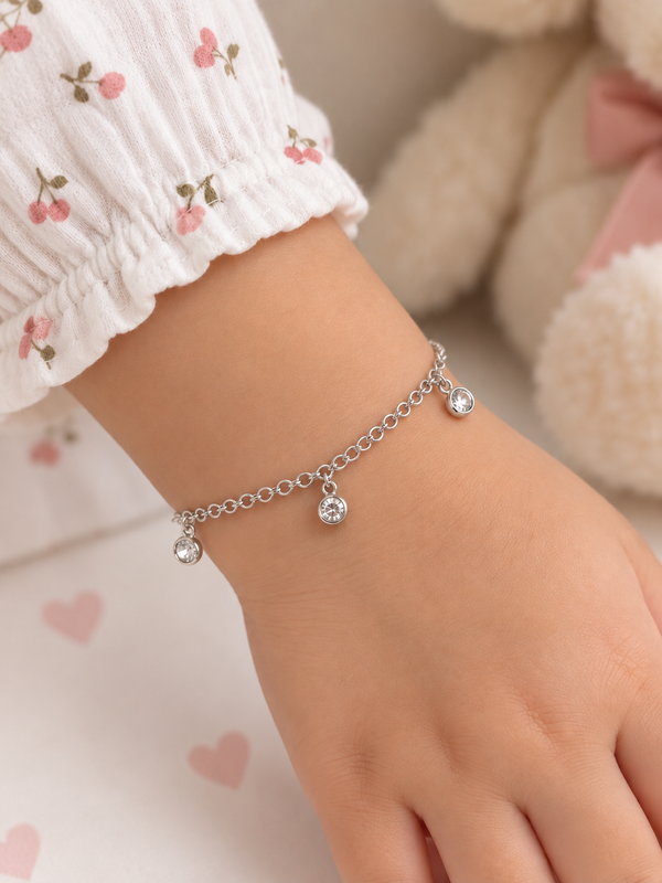 Pulseira infantil três cristais