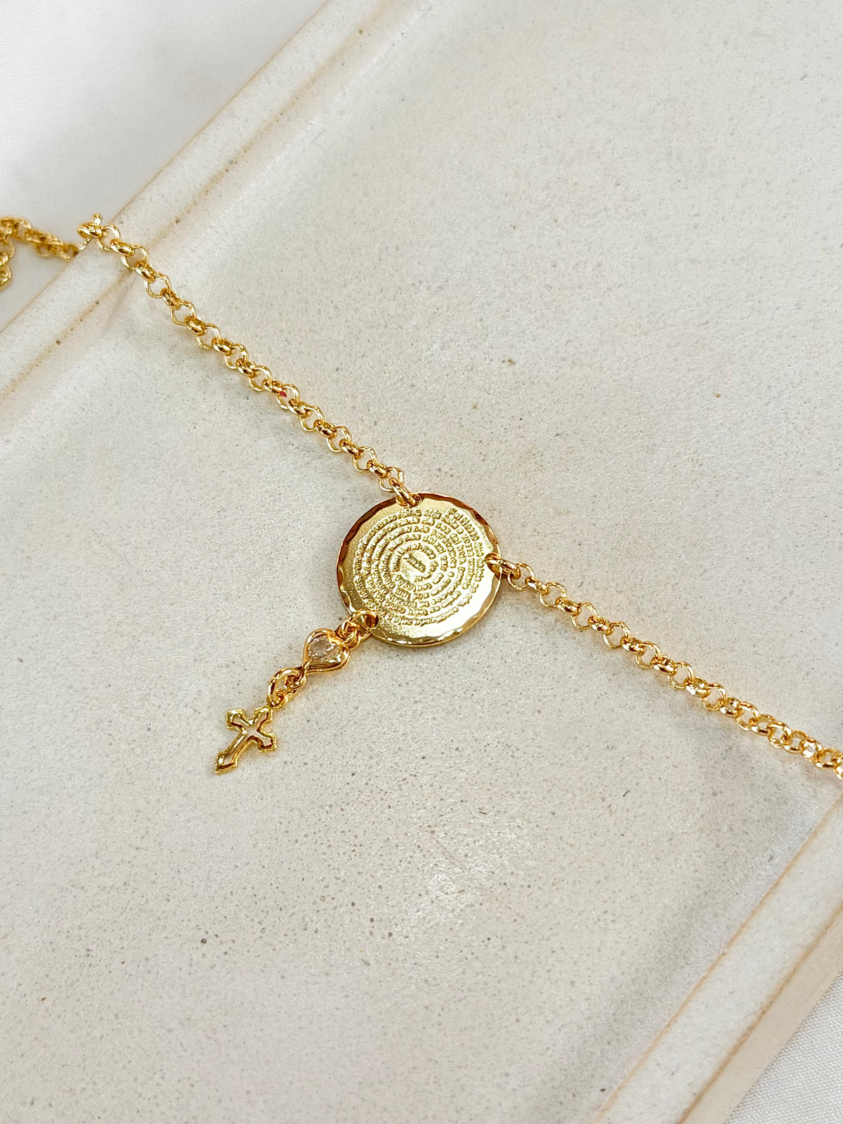 Pulseira oração Pai Nosso e cruz