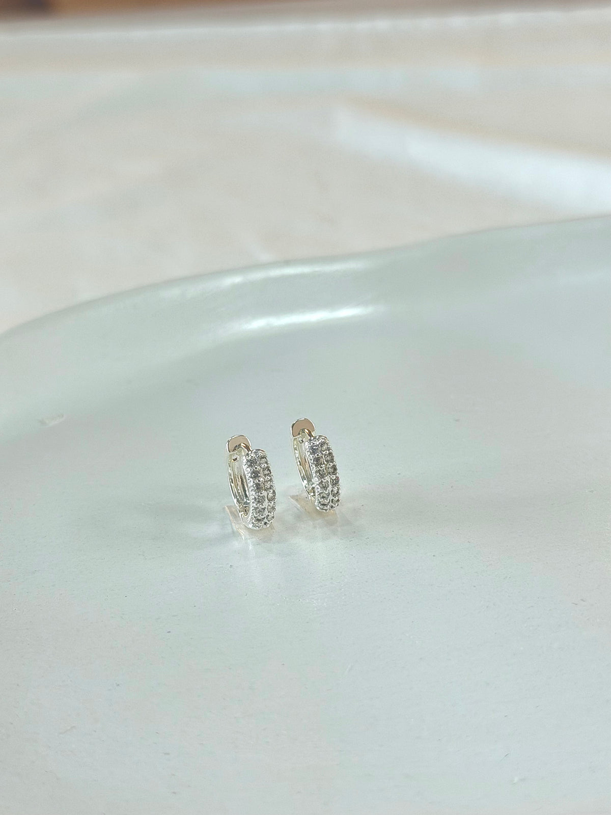Argola duas fileiras cravejadas zircônias M
