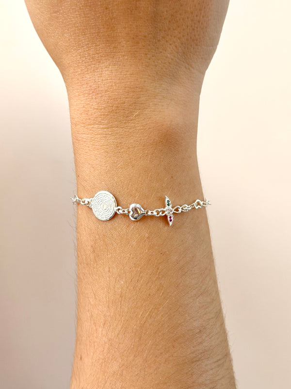 Pulseira oração Pai Nosso e coração