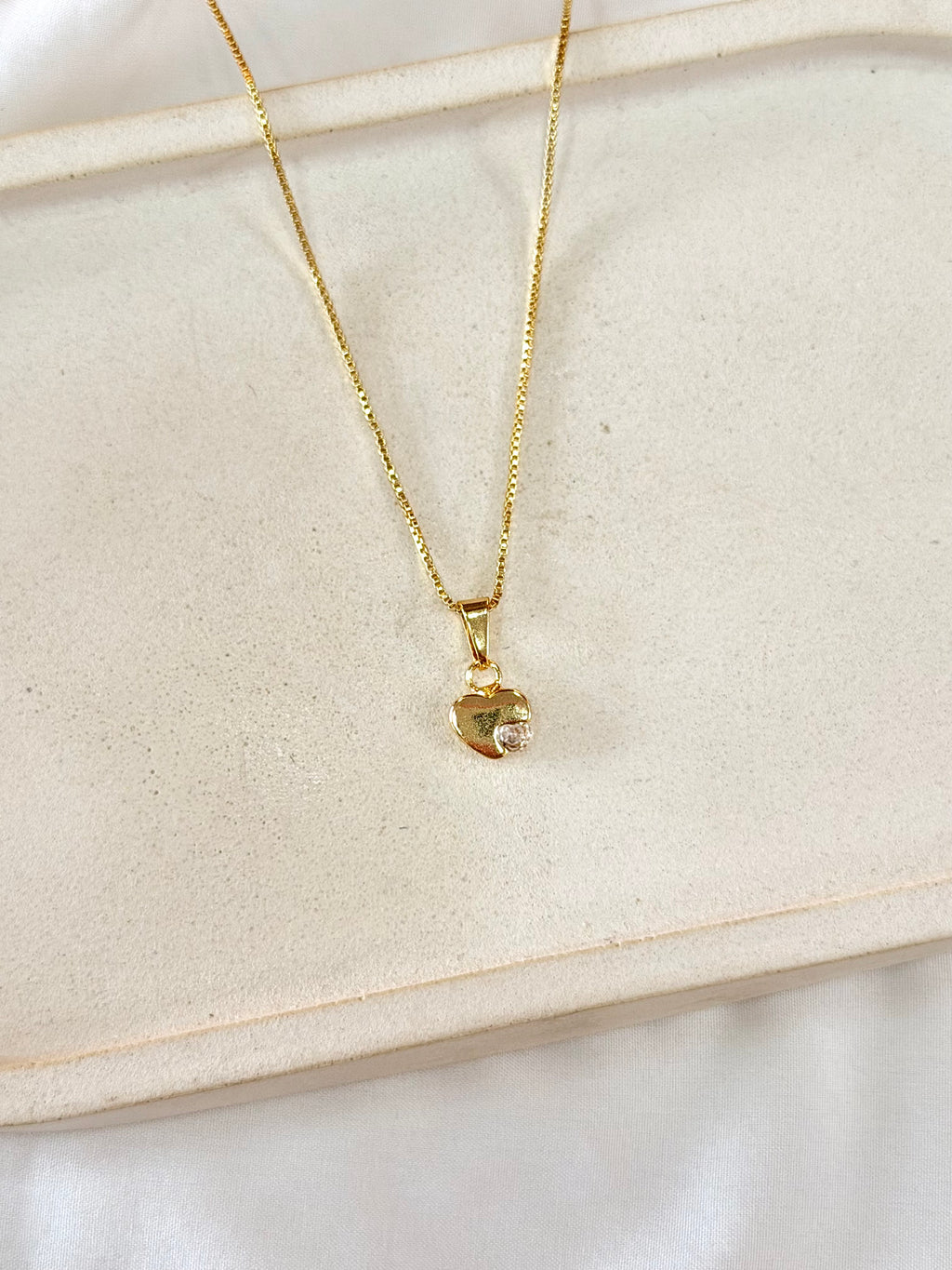 Colar coração com cristal