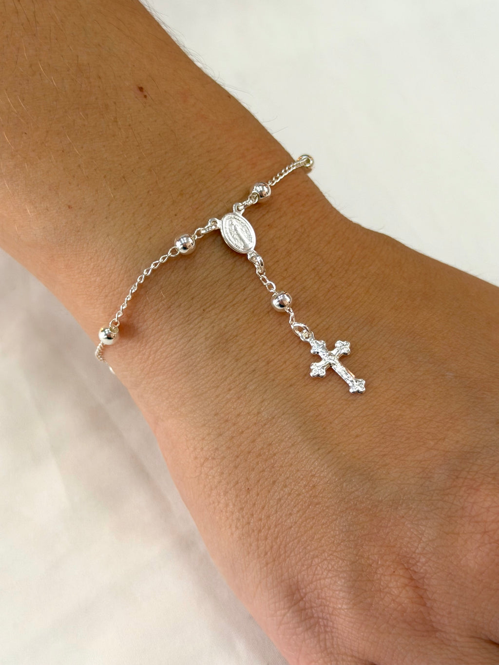 Pulseira terço Nossa Senhora Aparecida e Cruz