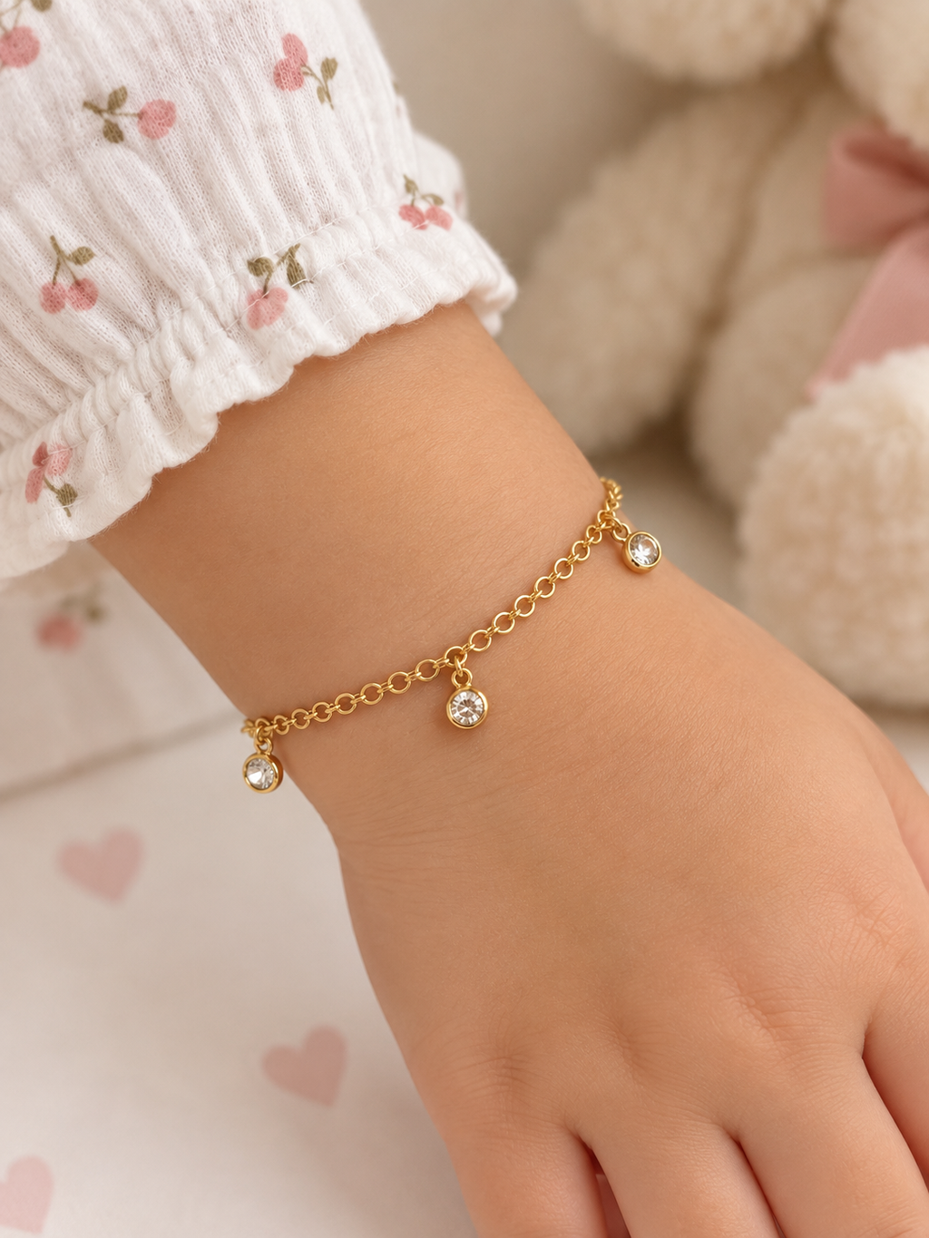 Pulseira infantil três cristais