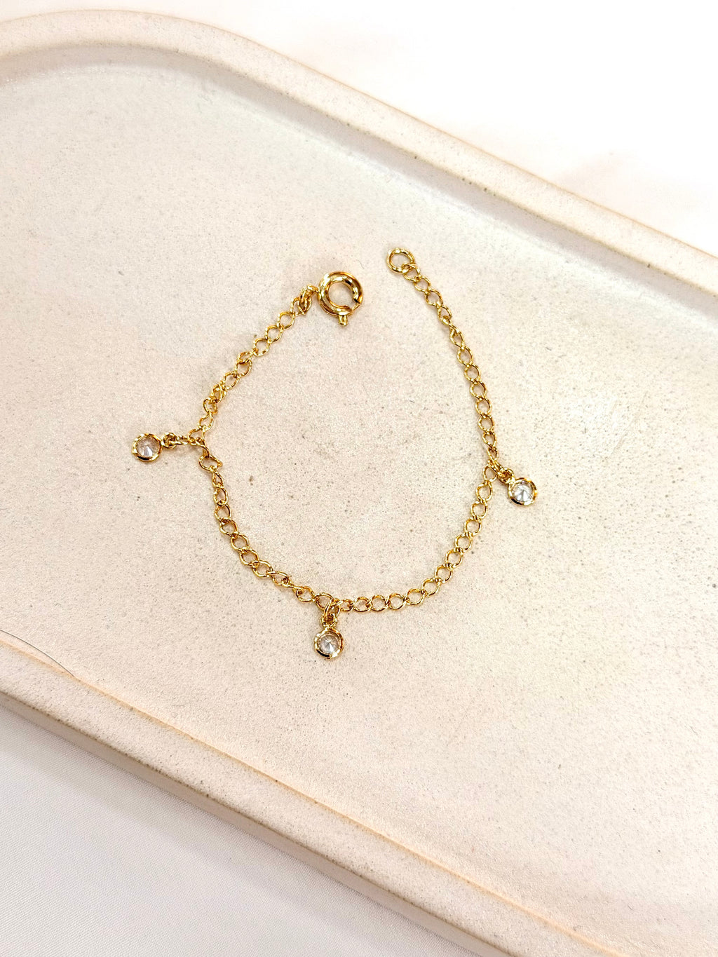 Pulseira infantil três cristais