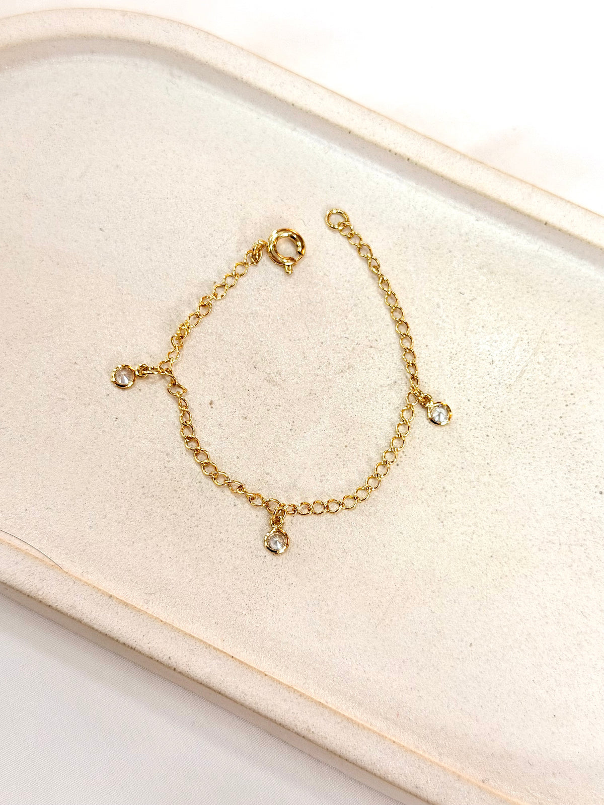 Pulseira infantil três cristais