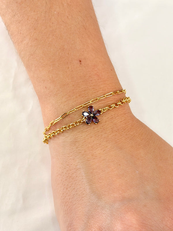 Pulseira dupla com flor
