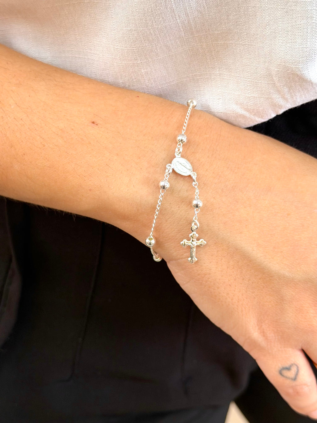 Pulseira terço Nossa Senhora Aparecida e Cruz