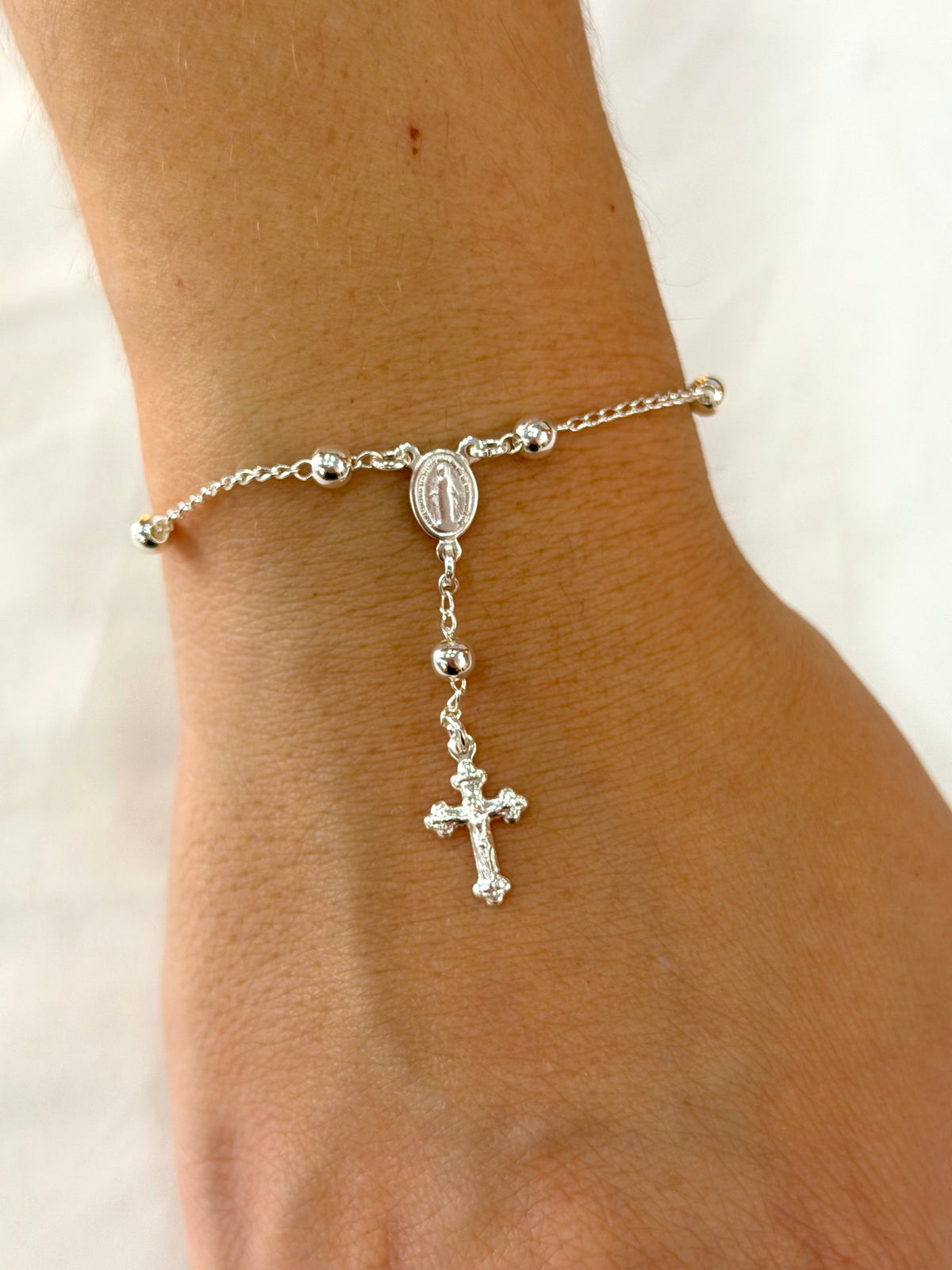 Pulseira terço Nossa Senhora Aparecida e Cruz
