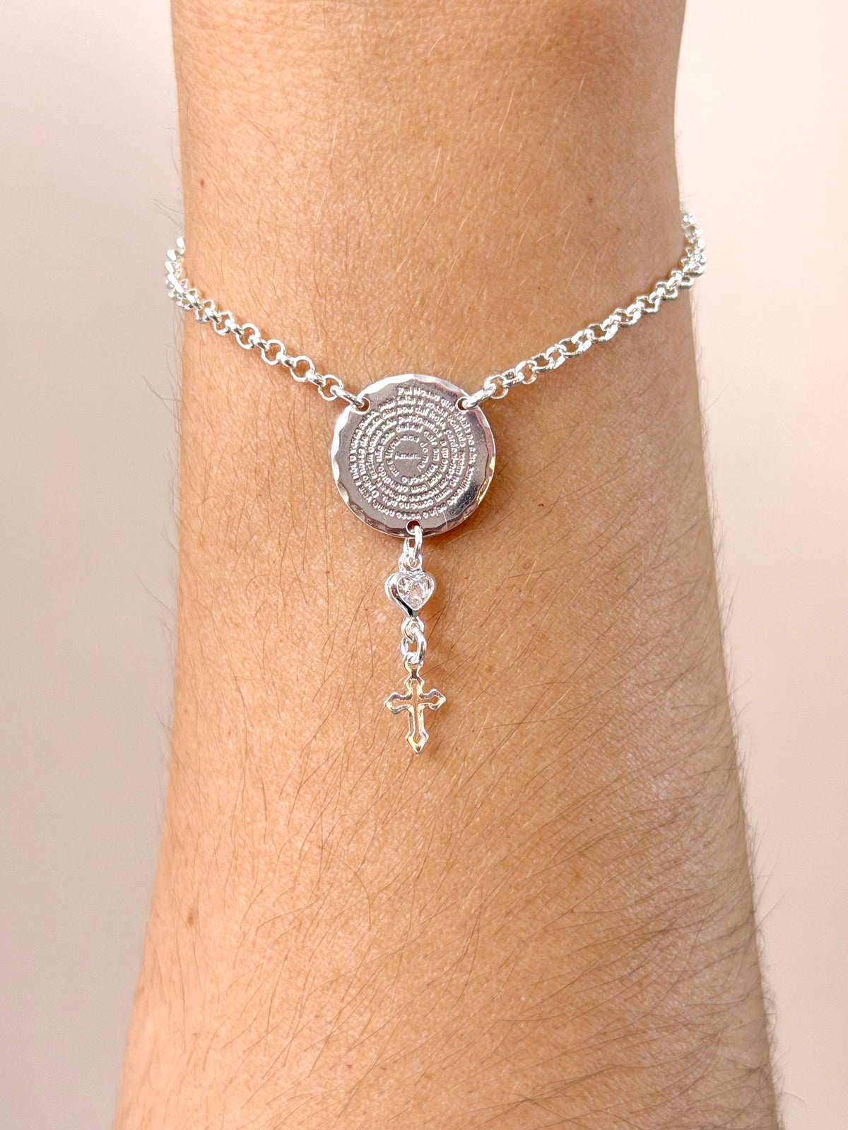 Pulseira oração Pai Nosso e cruz