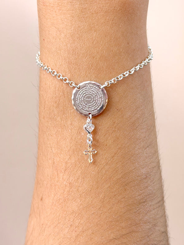 Pulseira oração Pai Nosso e cruz