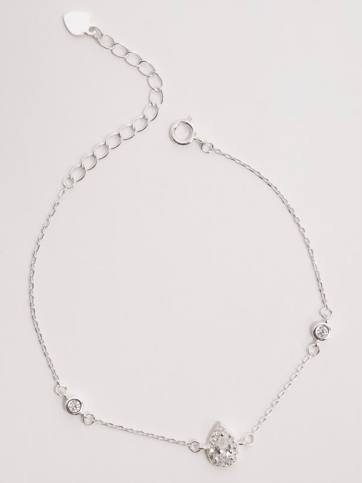 Pulseira entremeio zircônia gota com cravejado