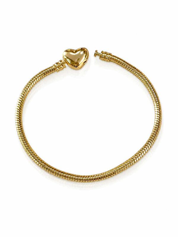 Pulseira infantil berloque fecho coração