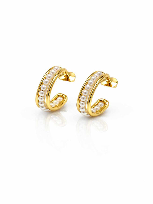 Argola mini pérolas