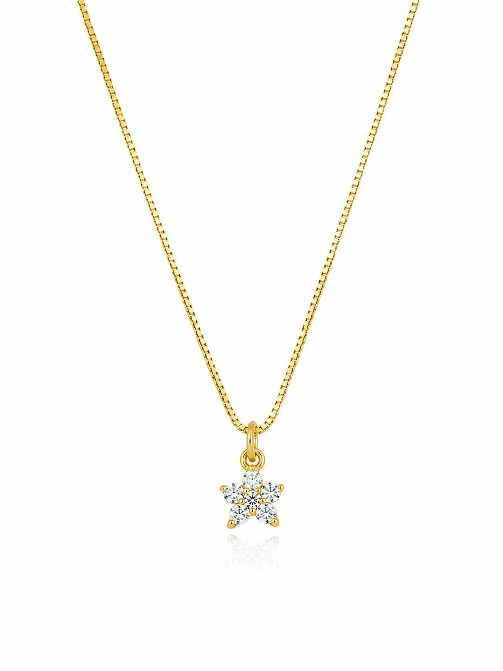 Colar mini flor de Zircônias