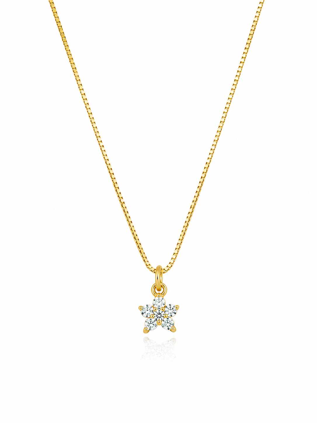 Colar mini flor de Zircônias