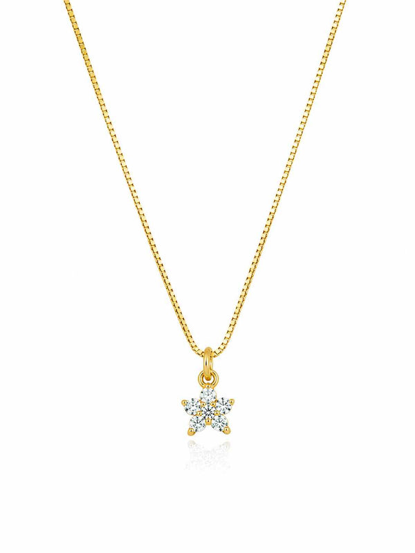 Colar mini flor de Zircônias