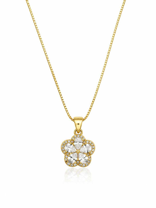 Colar flor de cristal