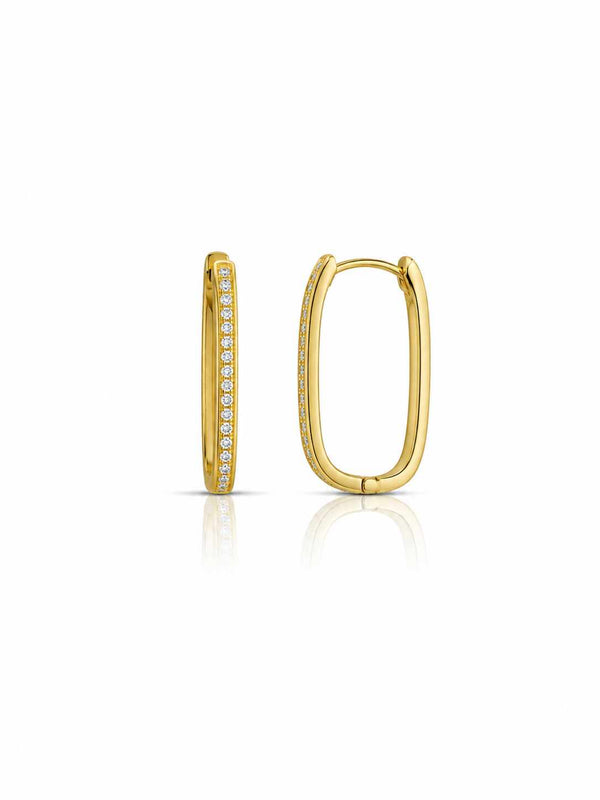 Argola retangular cravejada G