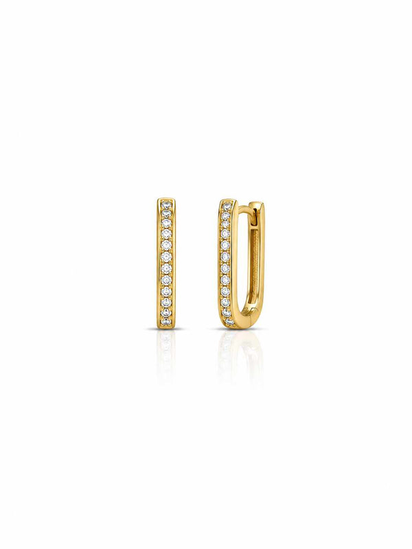 Argola retangular cravejada P