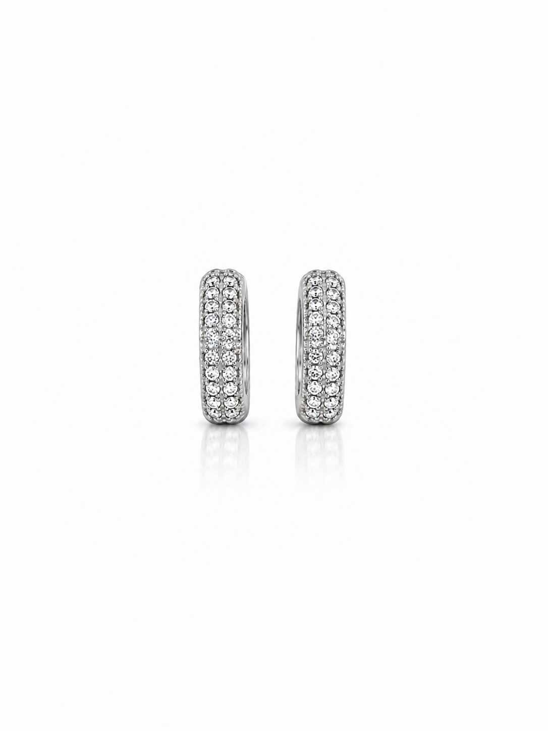 Argola duas fileiras cravejadas zircônias M