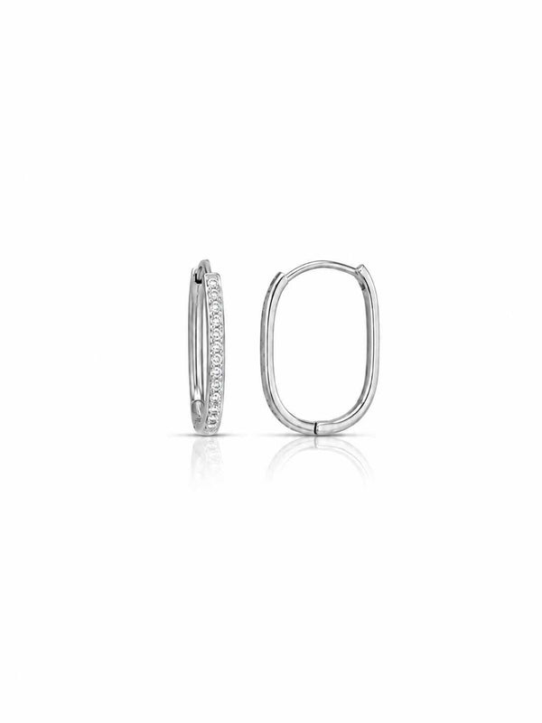 Argola retangular cravejada M