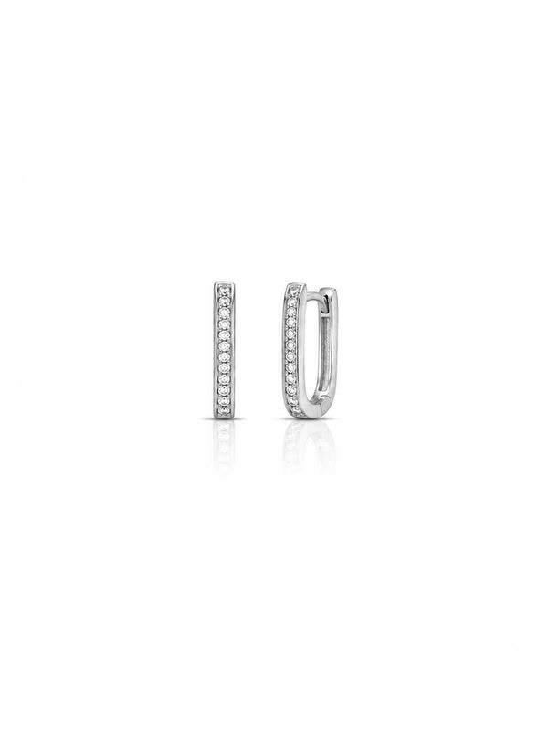 Argola retangular cravejada P