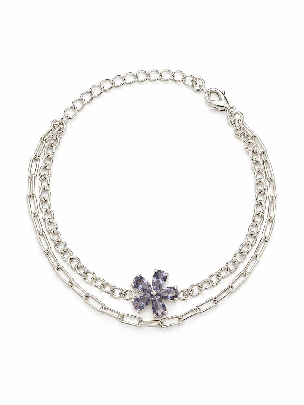Pulseira dupla com flor