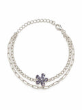Pulseira dupla com flor