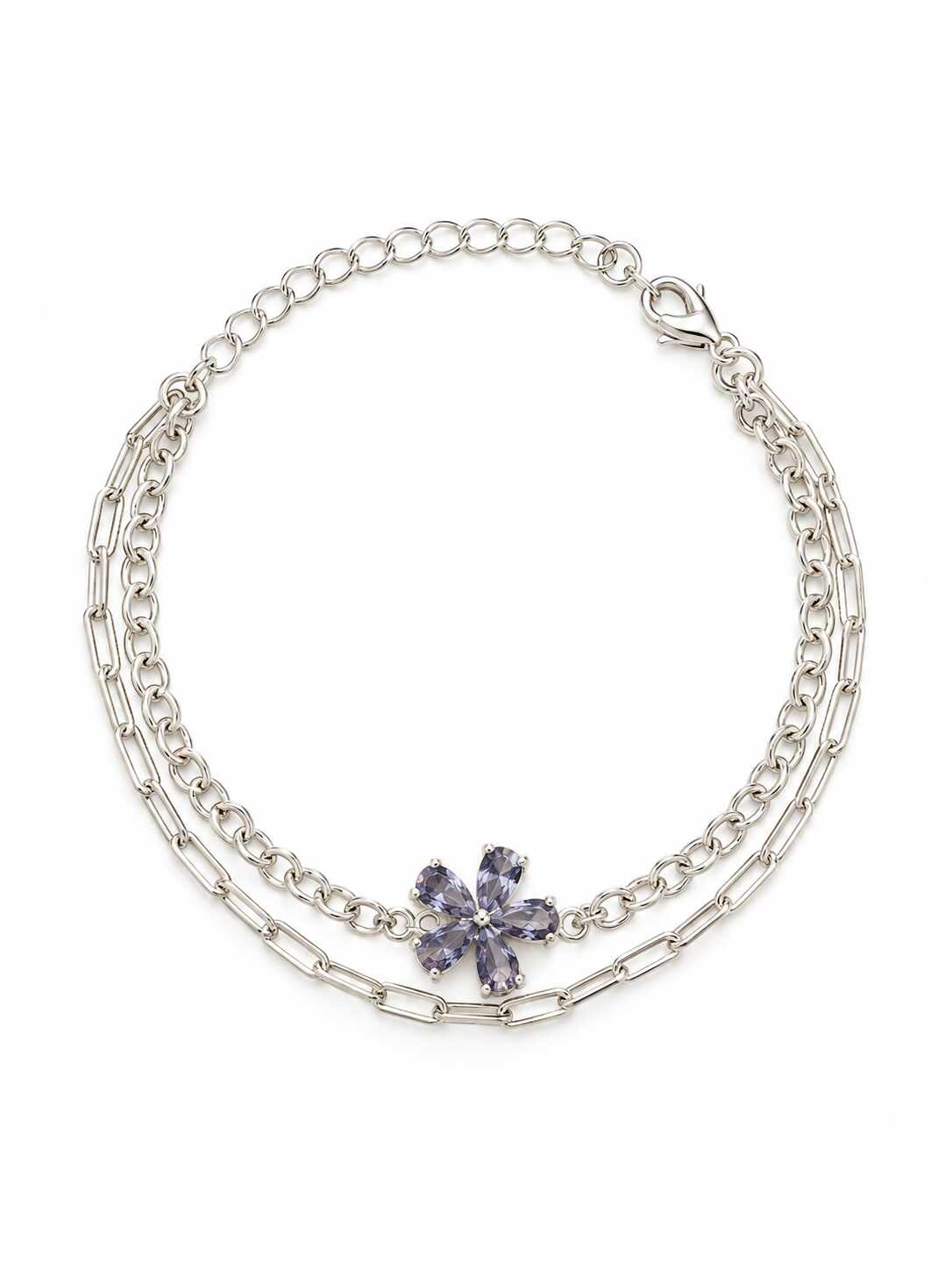 Pulseira dupla com flor