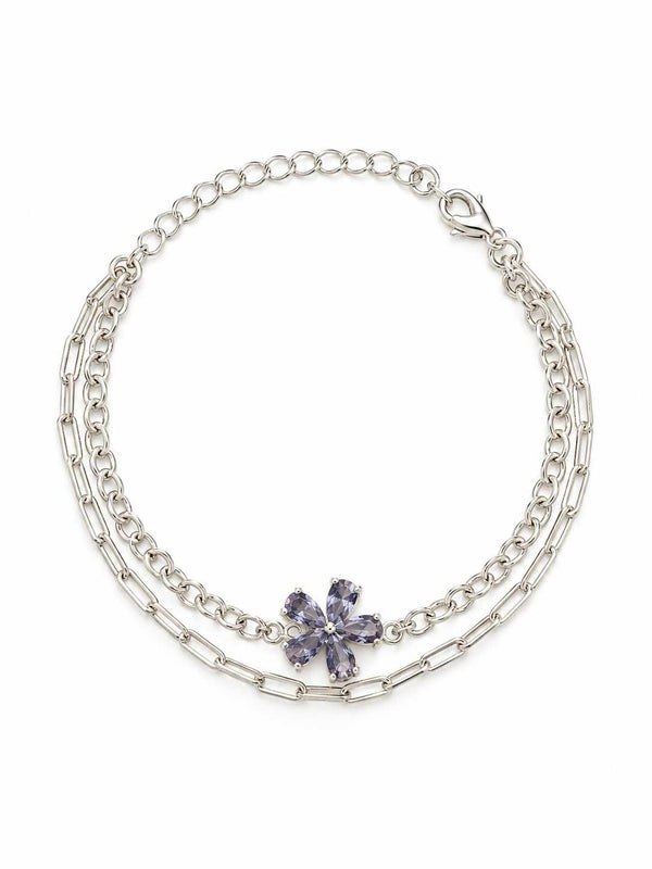 Pulseira dupla com flor