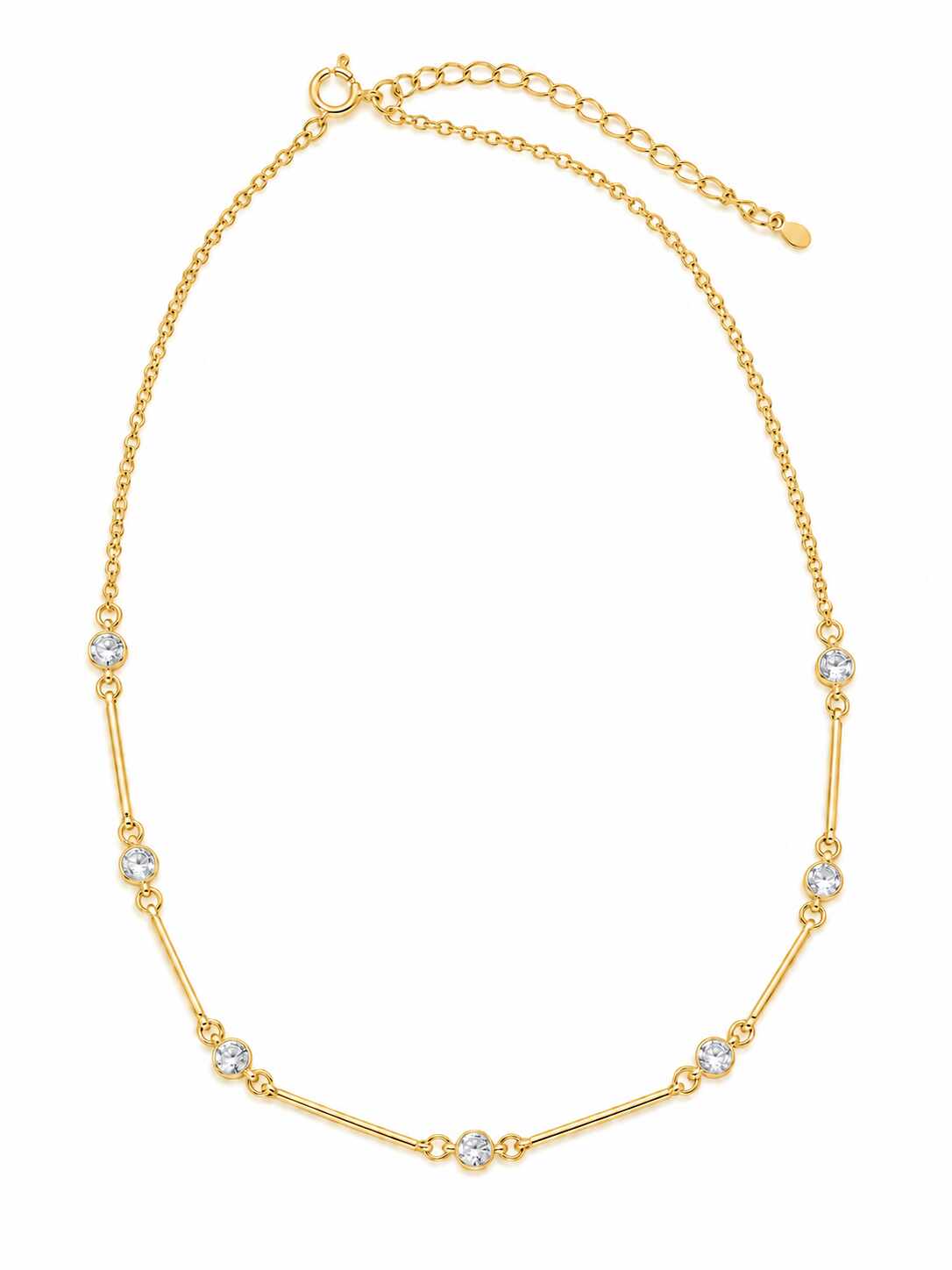 Colar choker palitos e cristal