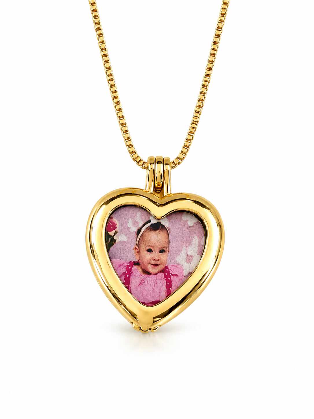 Relicário coracão porta foto personalizado