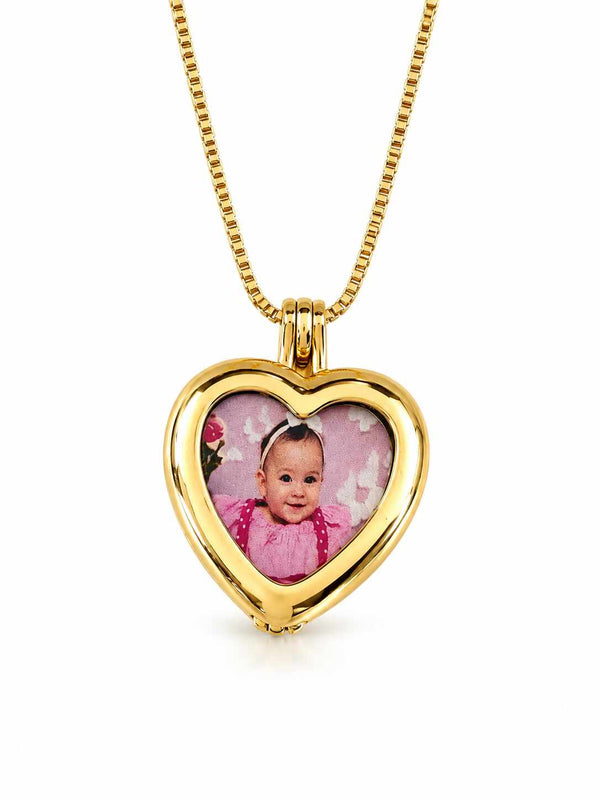 Relicário coracão porta foto personalizado