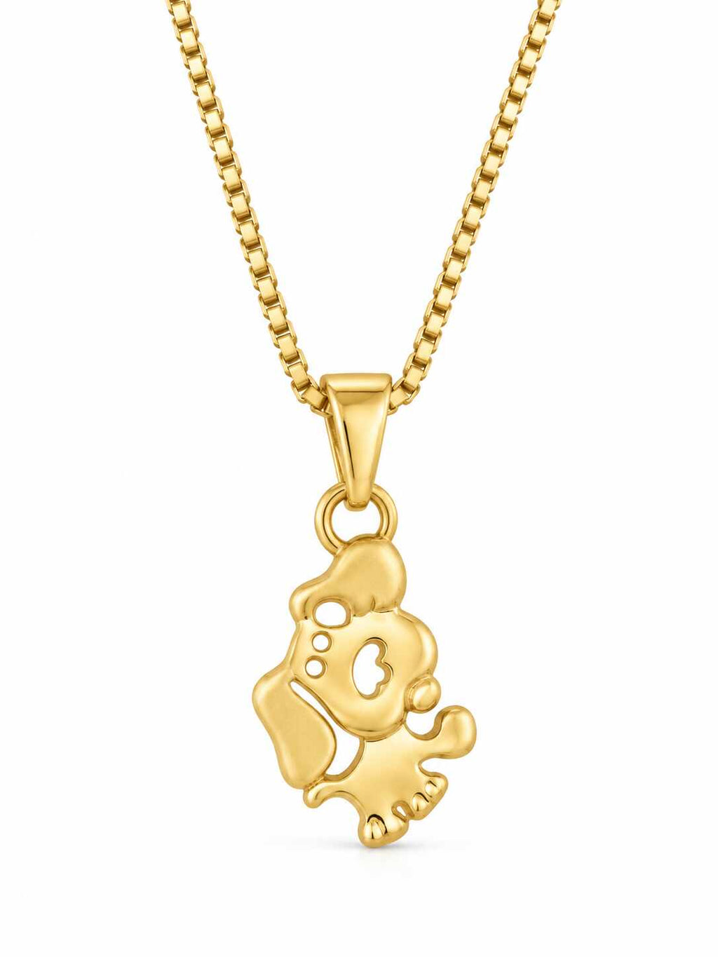 Colar pingente de cachorro liso
