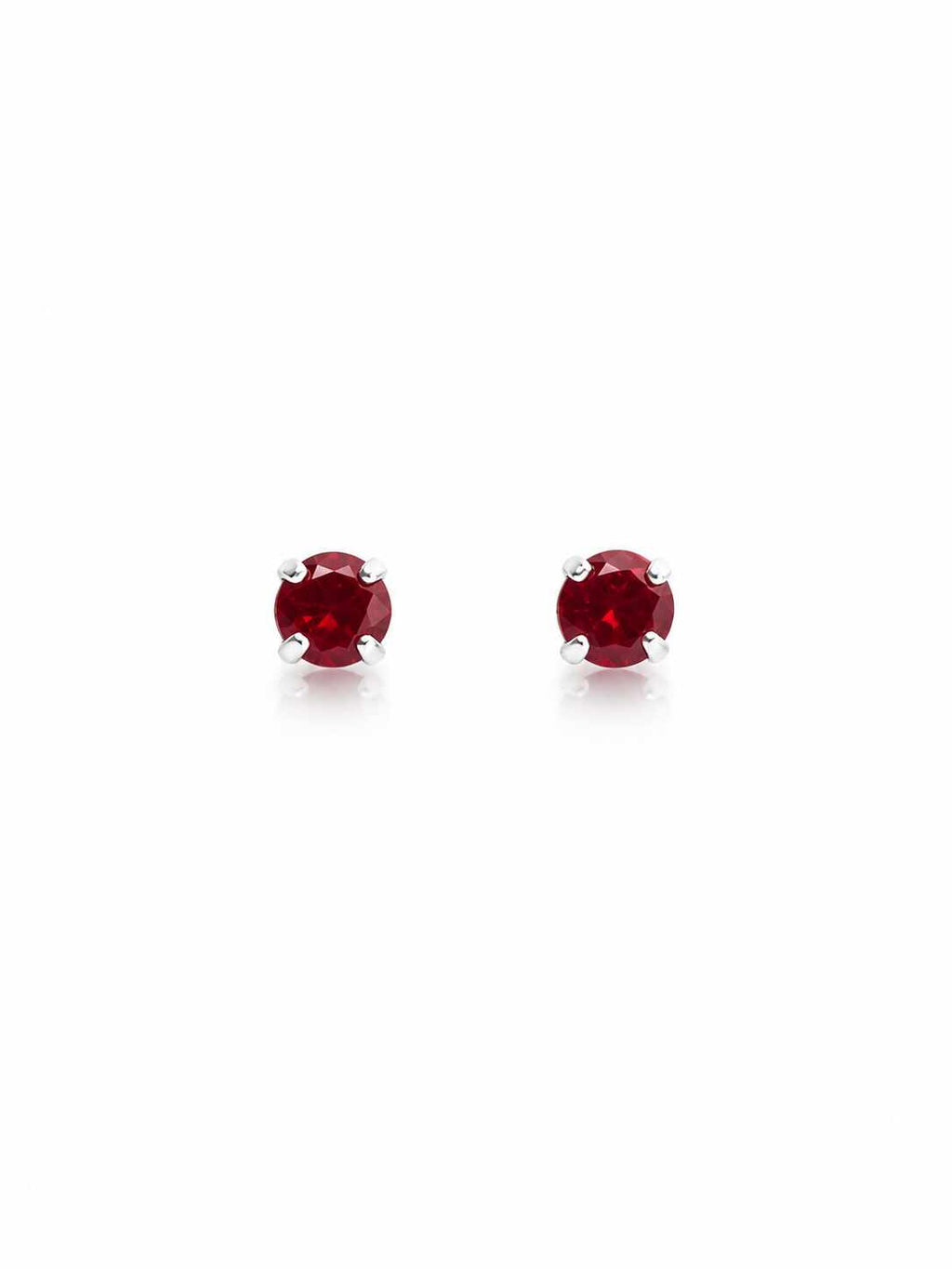 Brinco zircônia redonda rubi 3mm
