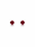 Brinco zircônia redonda rubi 3mm