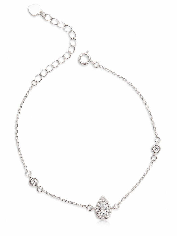 Pulseira entremeio zircônia gota com cravejado