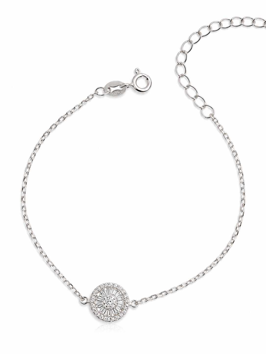 Pulseira entremeio botão cravejado
