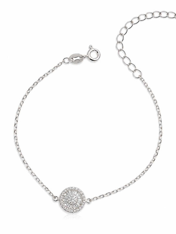 Pulseira entremeio botão cravejado