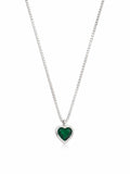 Colar zircônia coração esmeralda embutida 6mm 4