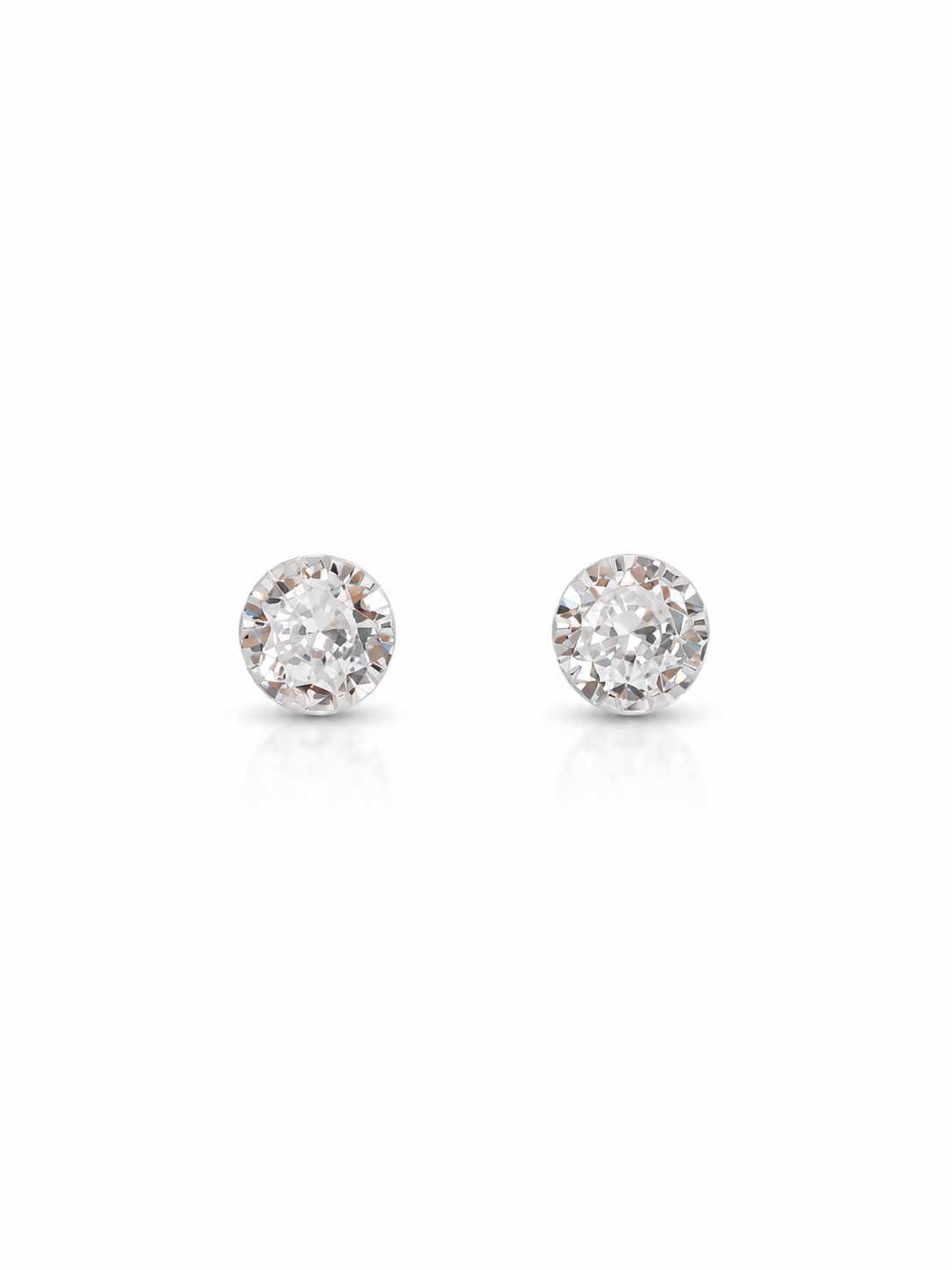 Brinco zircônia redonda cristal 5mm
