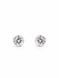 Brinco zircônia redonda cristal 9mm