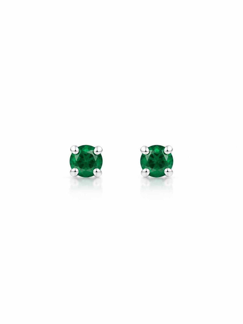 Brinco zircônia redonda esmeralda 3mm